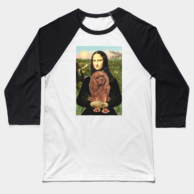 Mona Lisa loves her Ruby Cavalier King Charles Spaniel Baseball T-Shirt by Dogs Galore and More